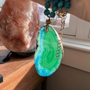 18” geode pendant necklace